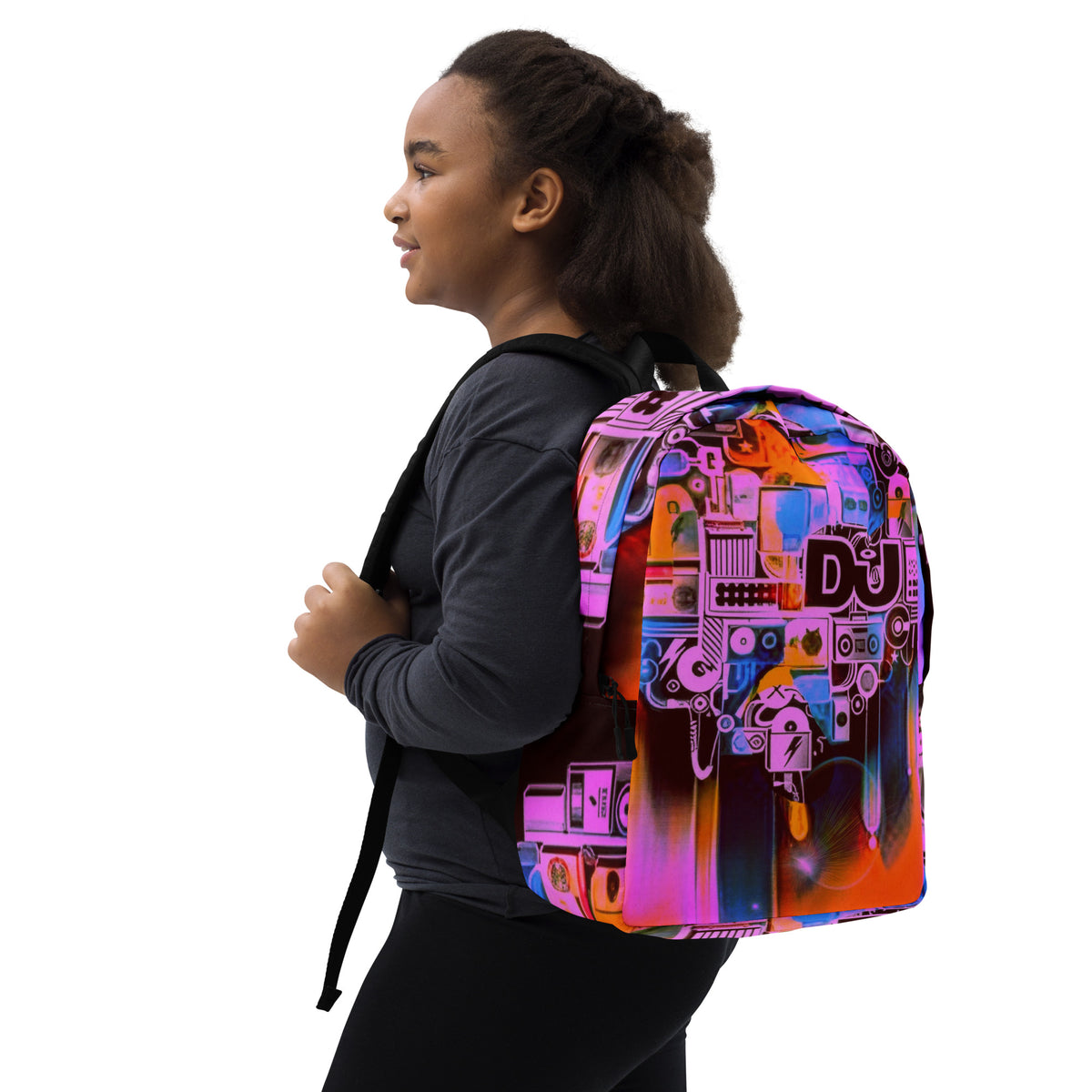 Front Dj Pop Life Minimalist Backpack Minimalist #MzKittyz #NikkiDKatArt