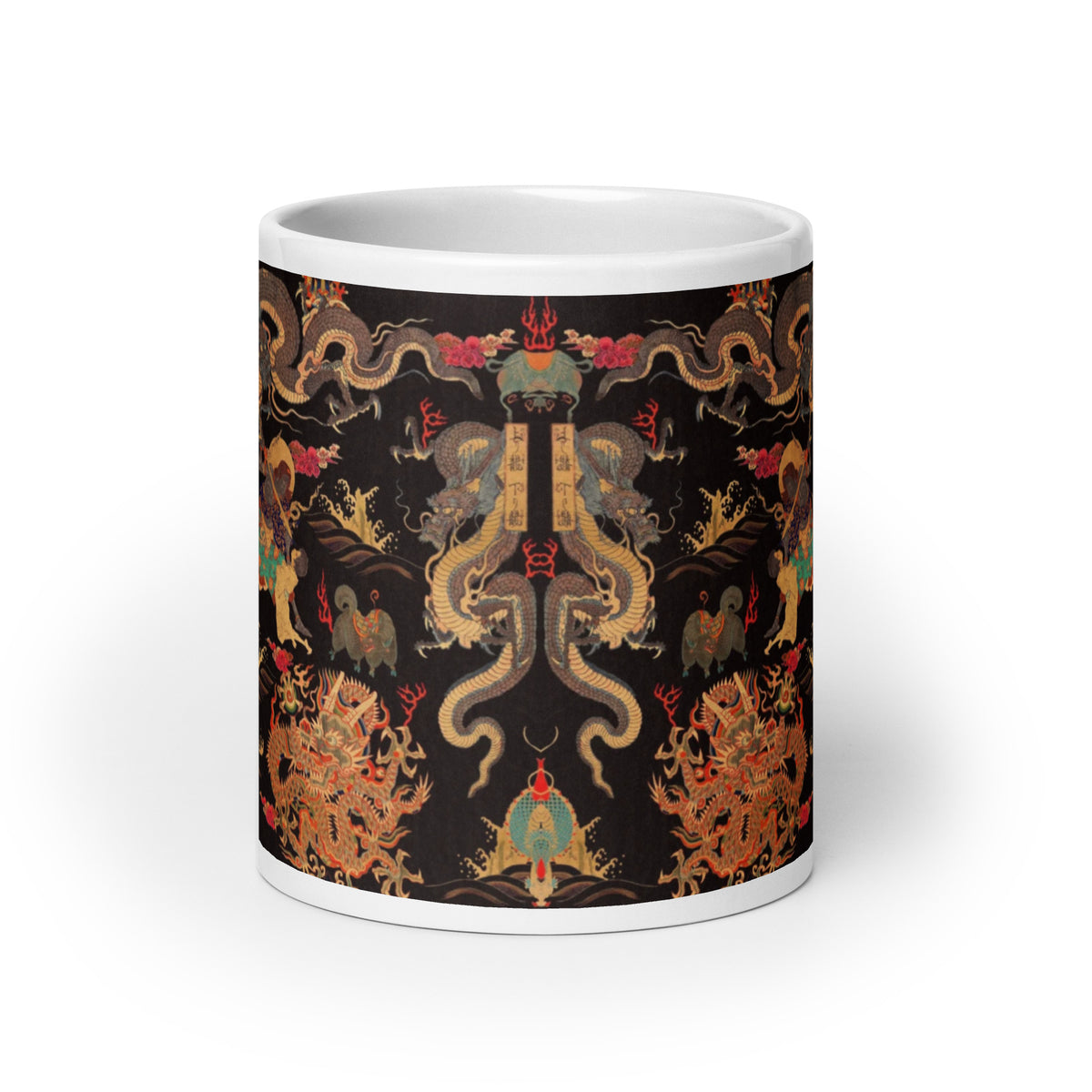 Chinese Dragon & Snake Design - White glossy mug - 3 sizes