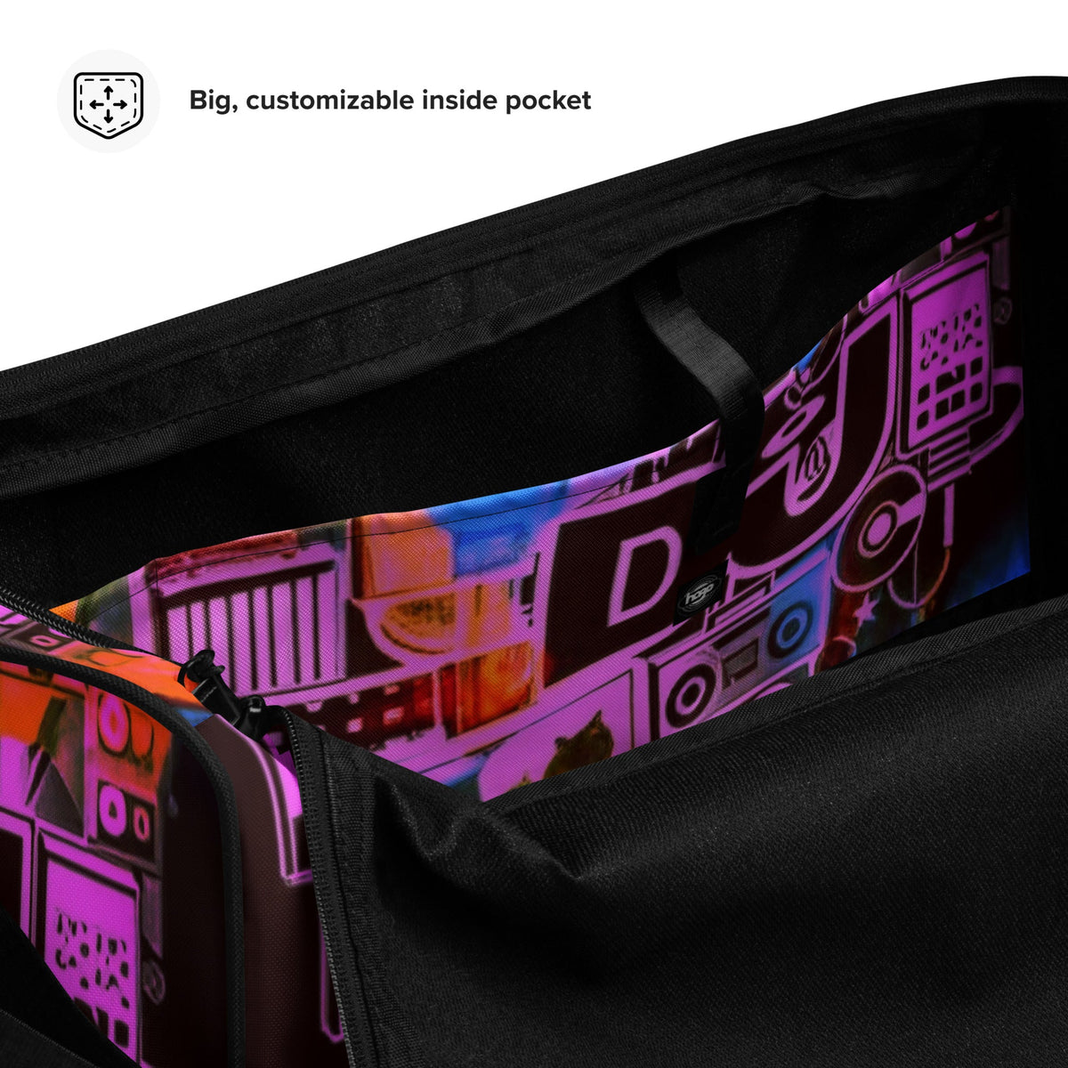 Front DJ Love Duffle bag Duffel #MzKittyz #NikkiDKatArt