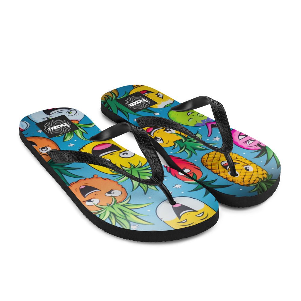 Front U So Funny Pineapple Flip-Flops #MzKittyz #NikkiDKatArt