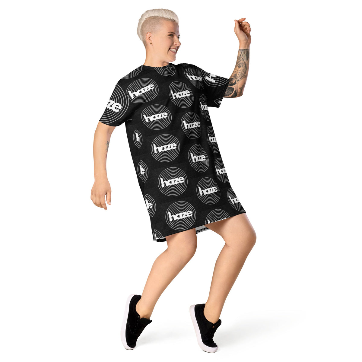 Front haze logo T-shirt dress Tshirt #MzKittyz #NikkiDKatArt