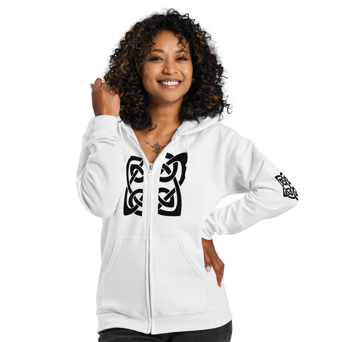 Front Celtic Knot Unisex heavy blend zip Hoodie Jacket Hoodie #MzKittyz #NikkiDKatArt