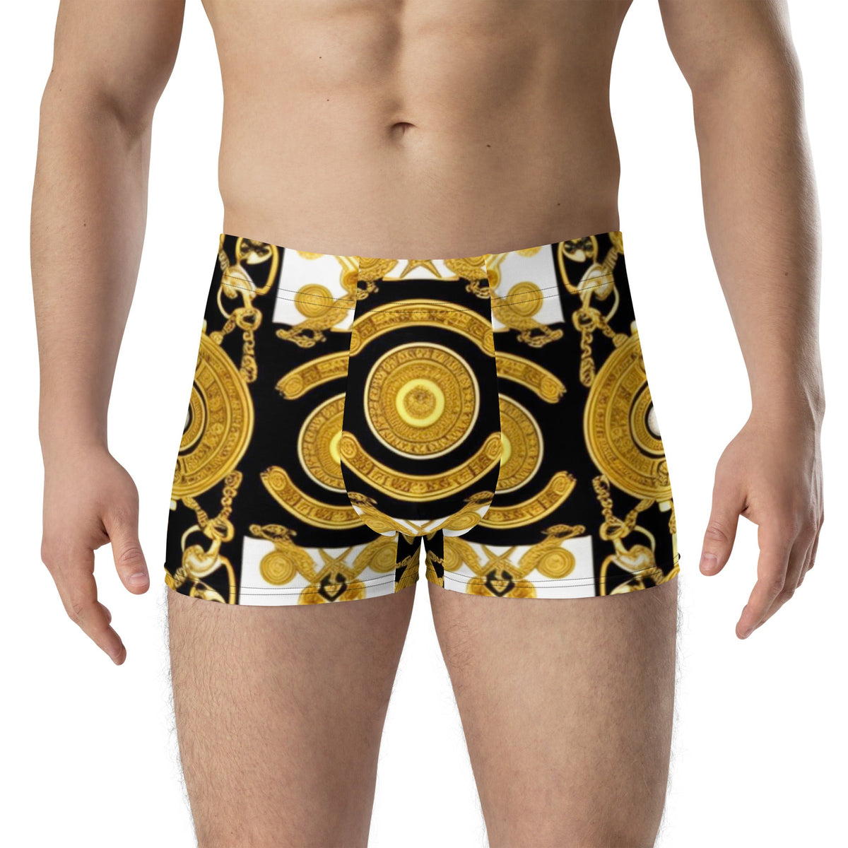 Front Gold & Black Coin Signature Boxer Briefs Briefs #MzKittyz #NikkiDKatArt