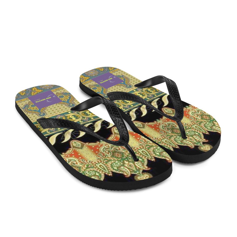 Front Bombay Signature - Unisex Flip-Flops Flip Flops #MzKittyz #NikkiDKatArt