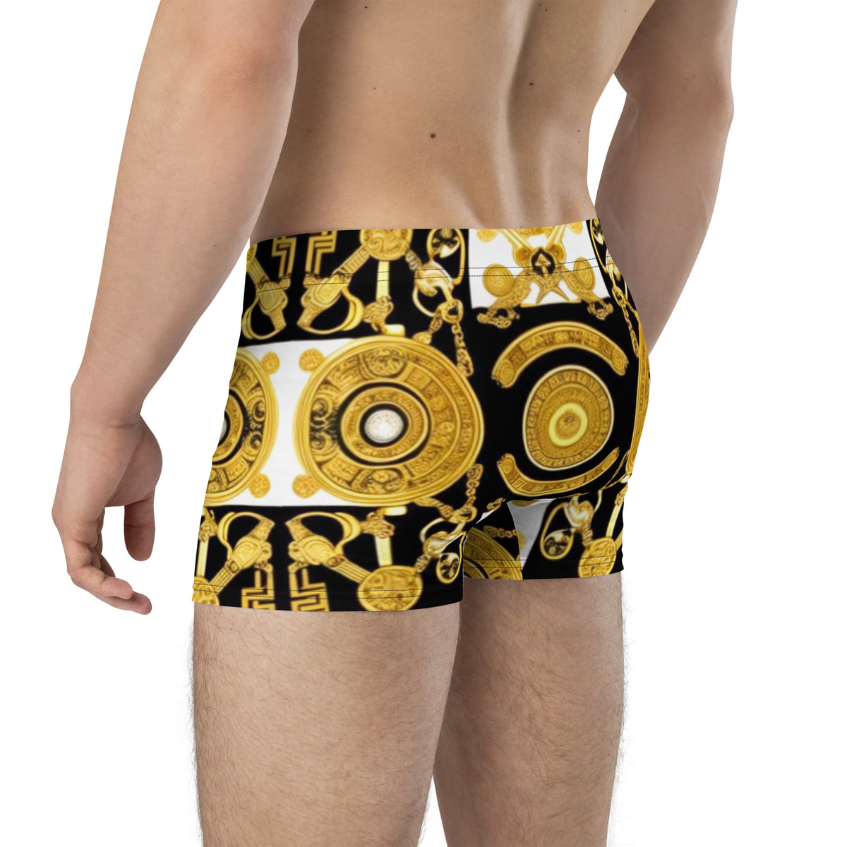 Front Gold & Black Coin Signature Scarf Design Boxer Briefs Briefs #MzKittyz #NikkiDKatArt