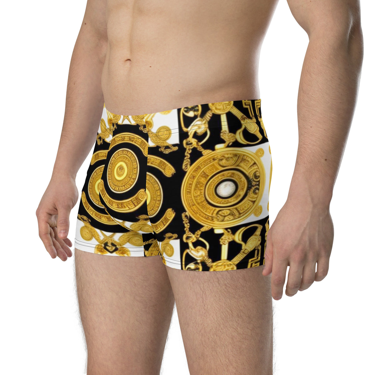 Front Gold & Black Coin Signature Scarf Design Boxer Briefs Briefs #MzKittyz #NikkiDKatArt