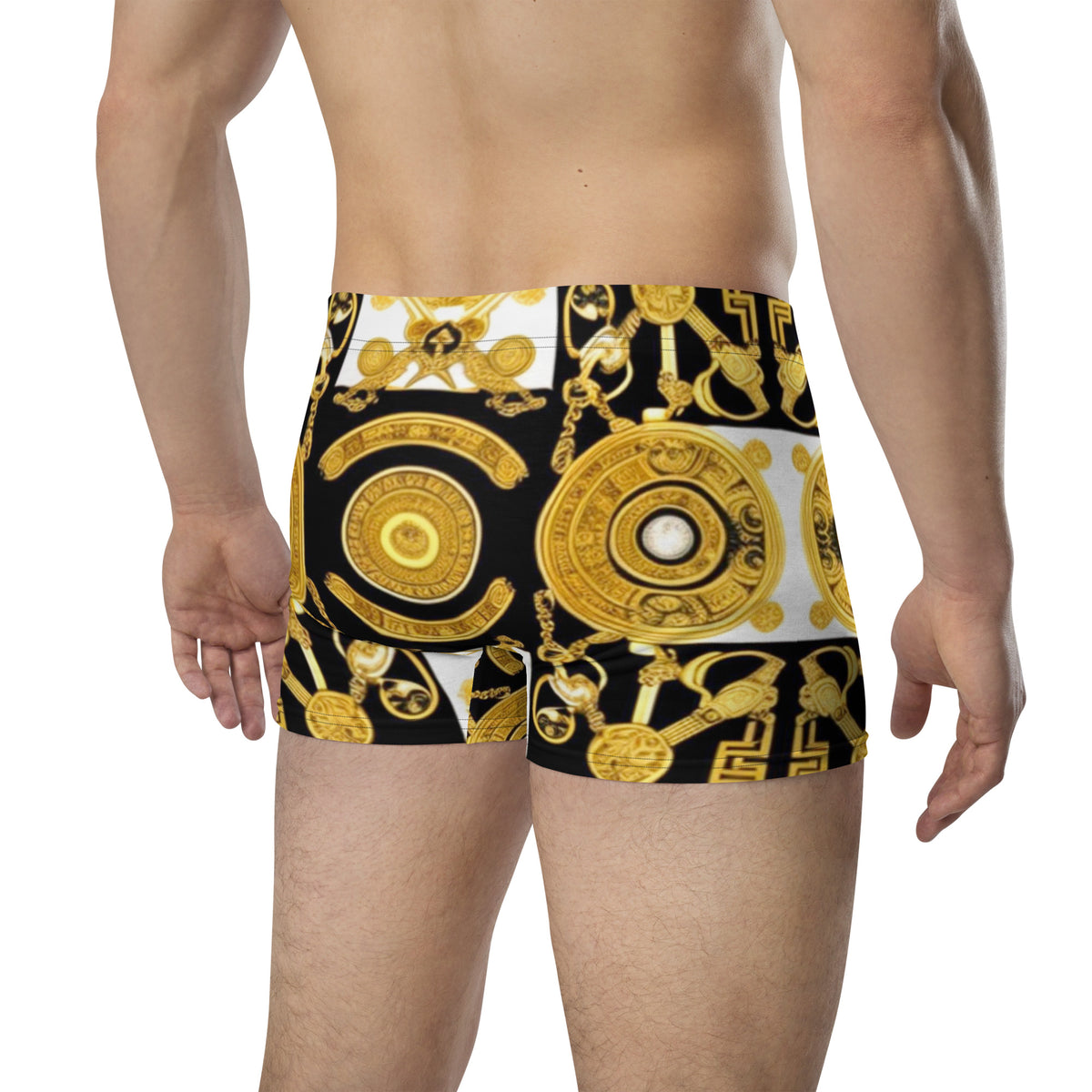 Front Gold & Black Coin Signature Scarf Design Boxer Briefs Briefs #MzKittyz #NikkiDKatArt