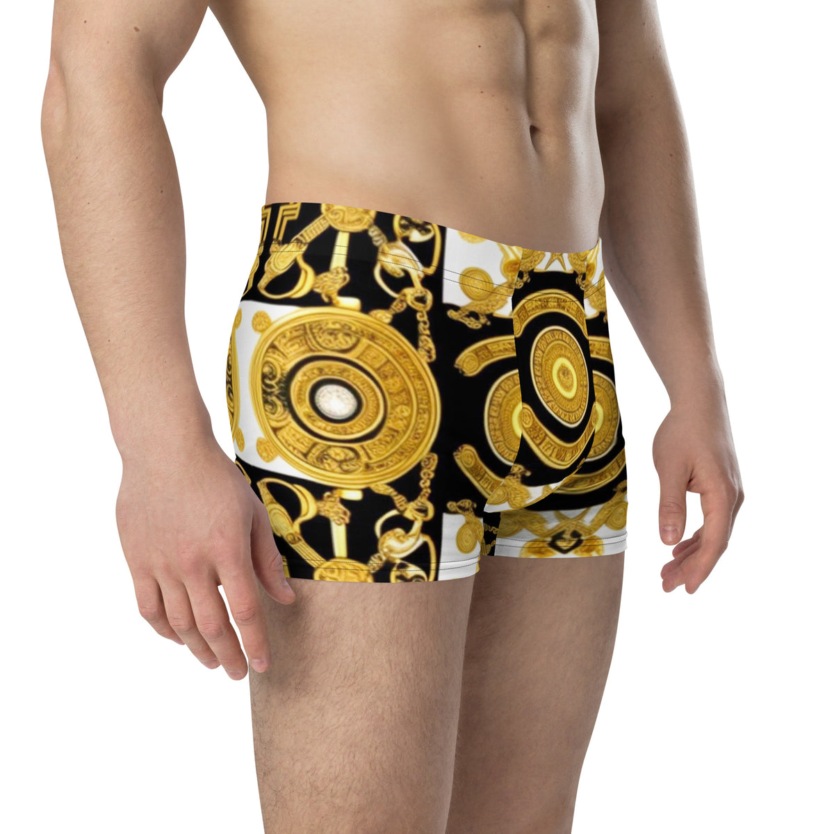 Front Gold & Black Coin Signature Scarf Design Boxer Briefs Briefs #MzKittyz #NikkiDKatArt