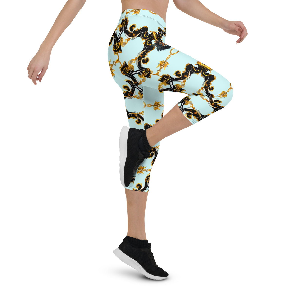 Aqua Baroque Signature Women's Capri Leggings