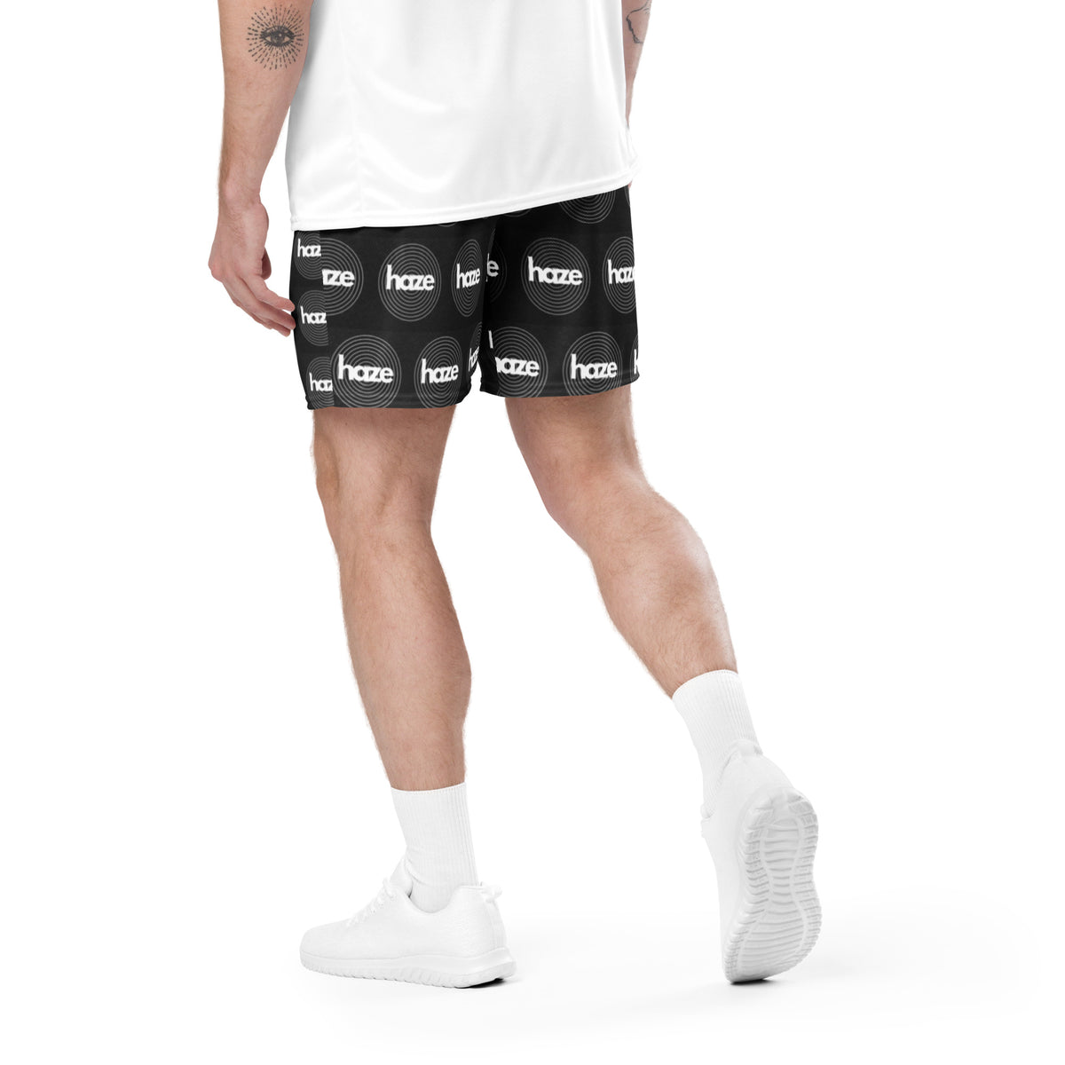 Front haze logo Unisex mesh shorts #MzKittyz #NikkiDKatArt