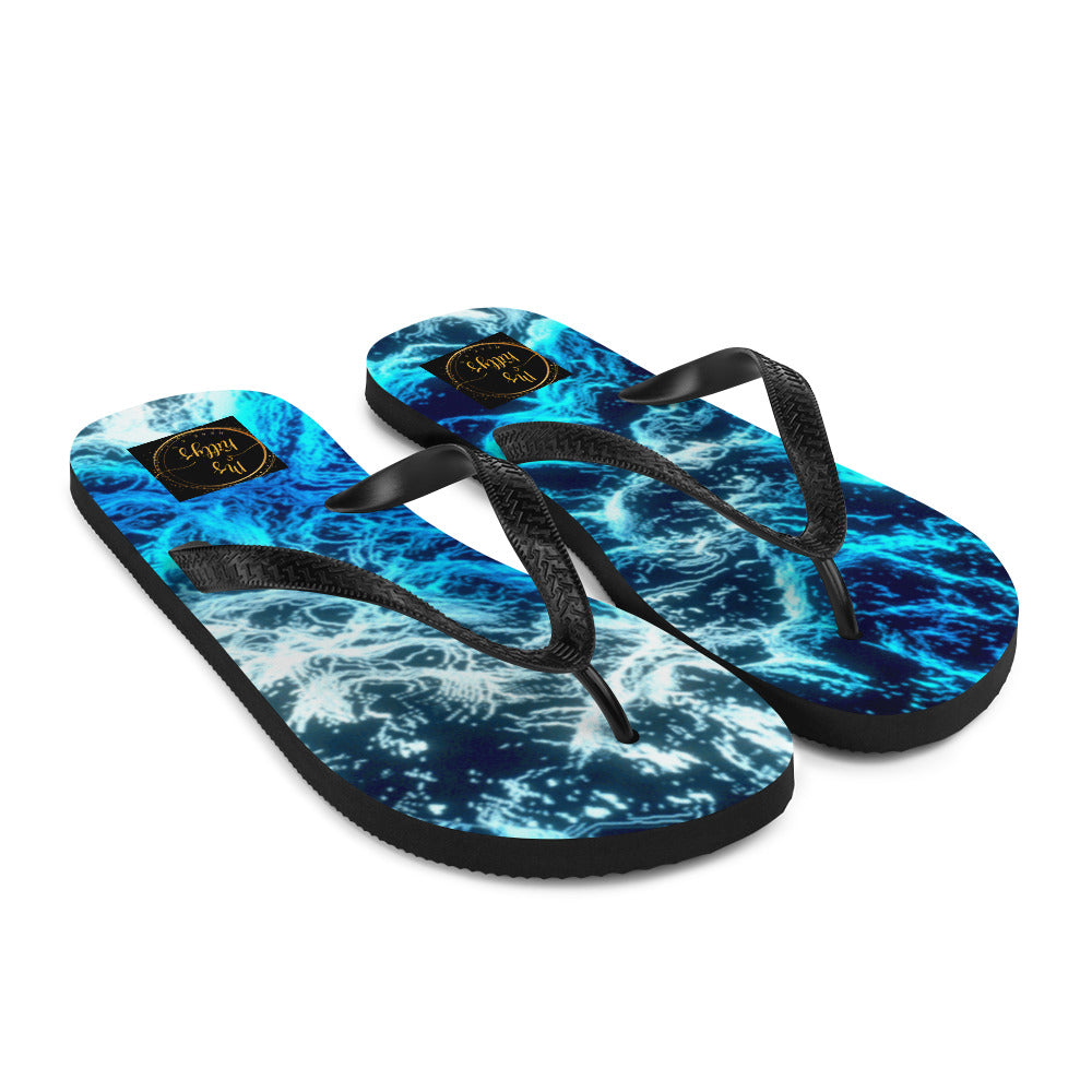 Front R, Oceanic Waves - Unisex Flip-Flops Flip Flops #MzKittyz #NikkiDKatArt