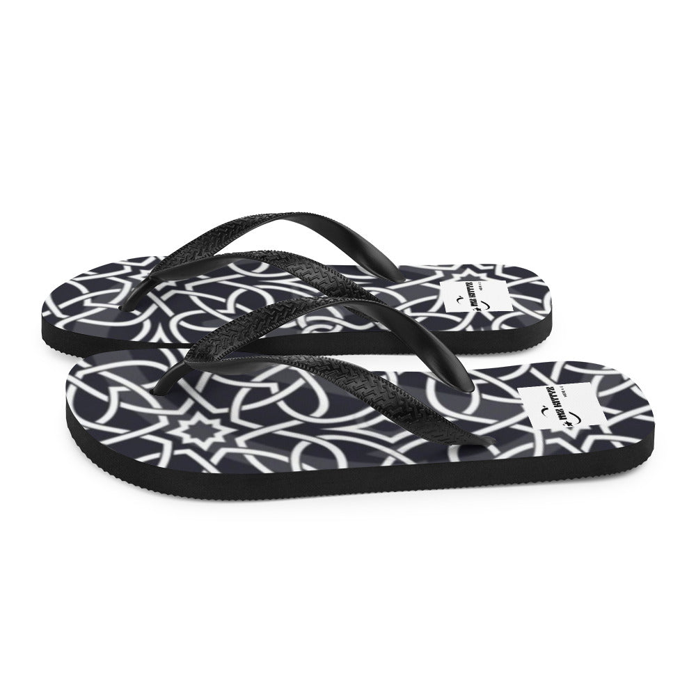 Left Side  Celtic Star Knot & Weave, Unisex Flip-Flops Flip Flops #MzKittyz #NikkiDKatArt