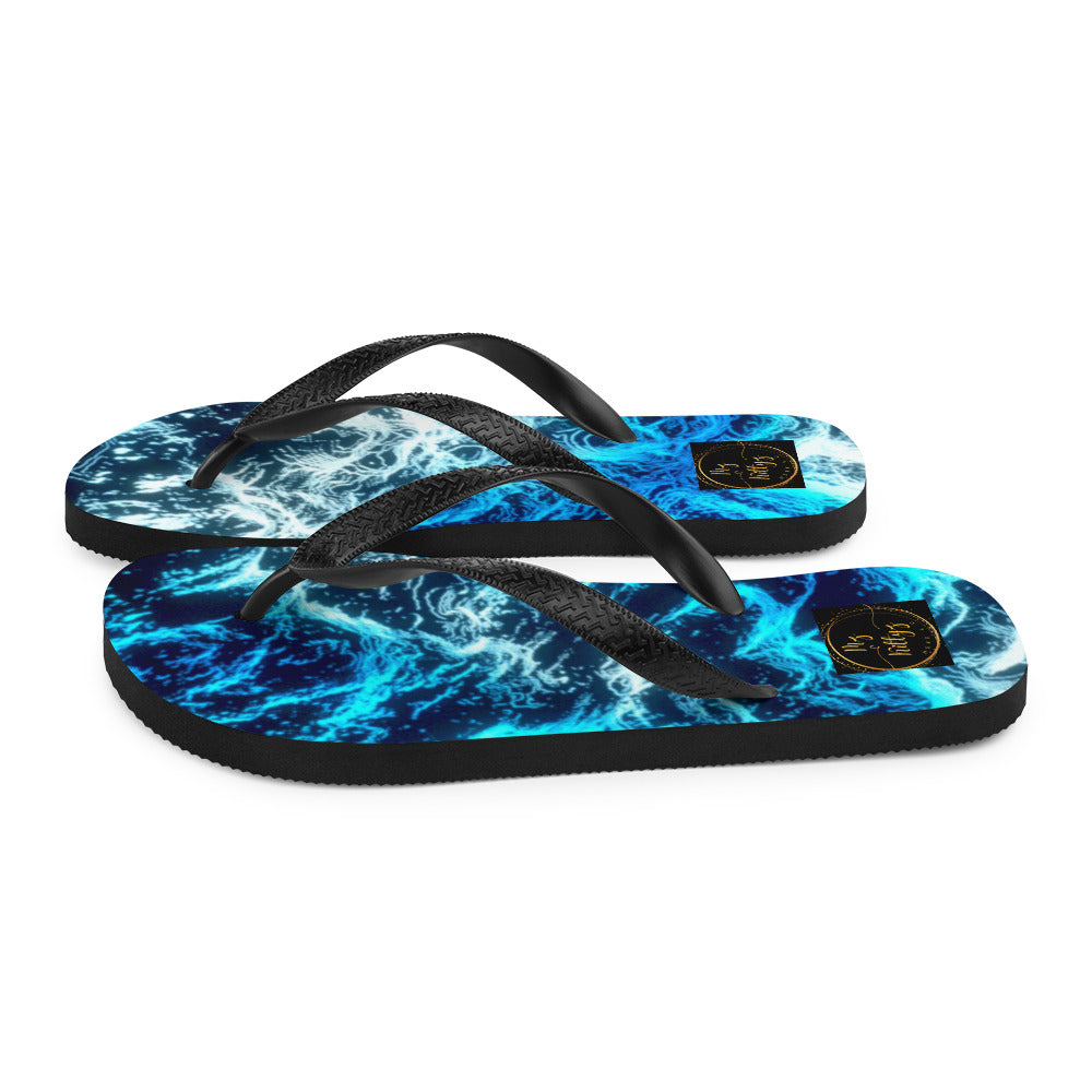 Side L, Oceanic Waves - Unisex Flip-Flops Flip Flops #MzKittyz #NikkiDKatArt