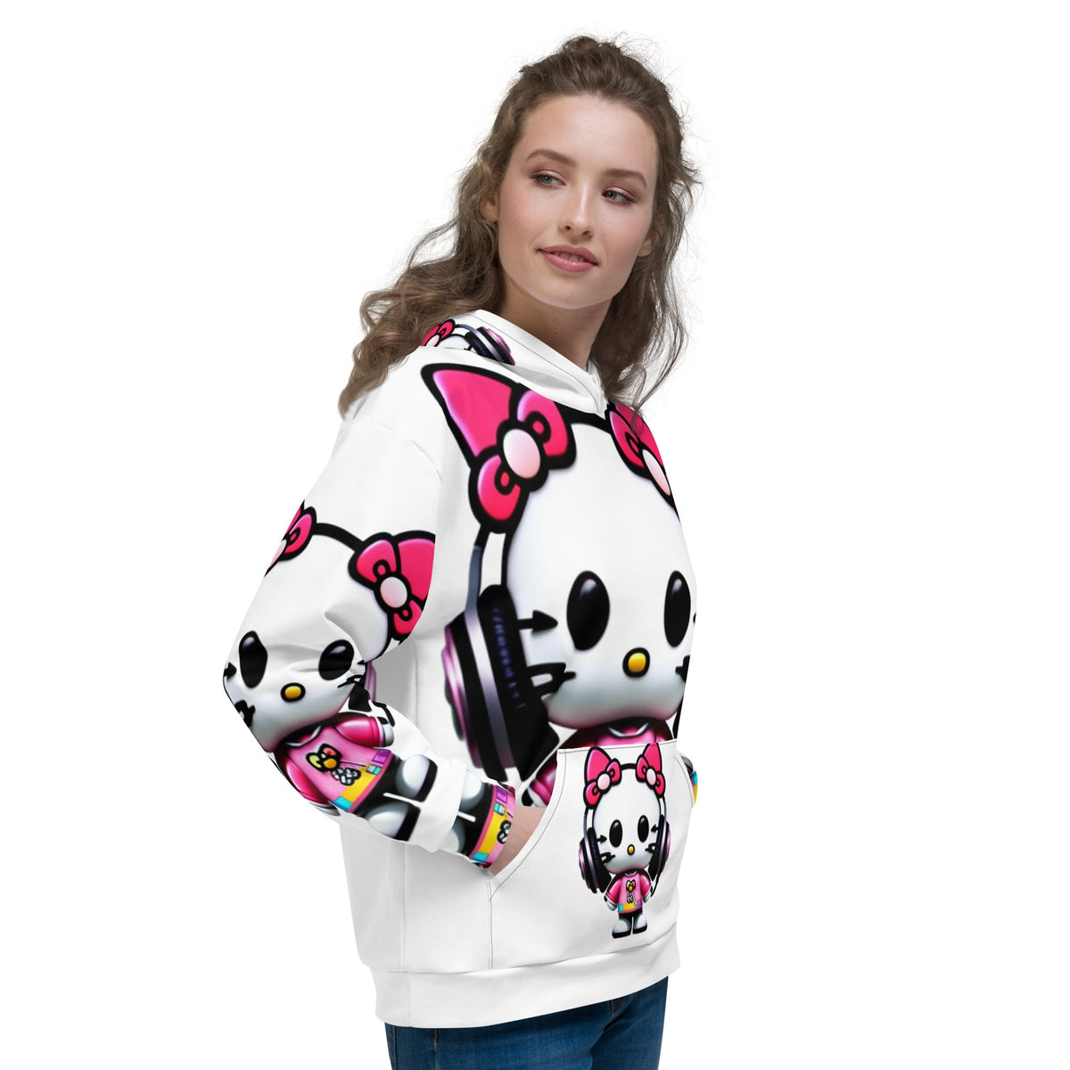 Front Mz Dj Kittyz Pop Unisex Hoodie Hoodie #MzKittyz #NikkiDKatArt