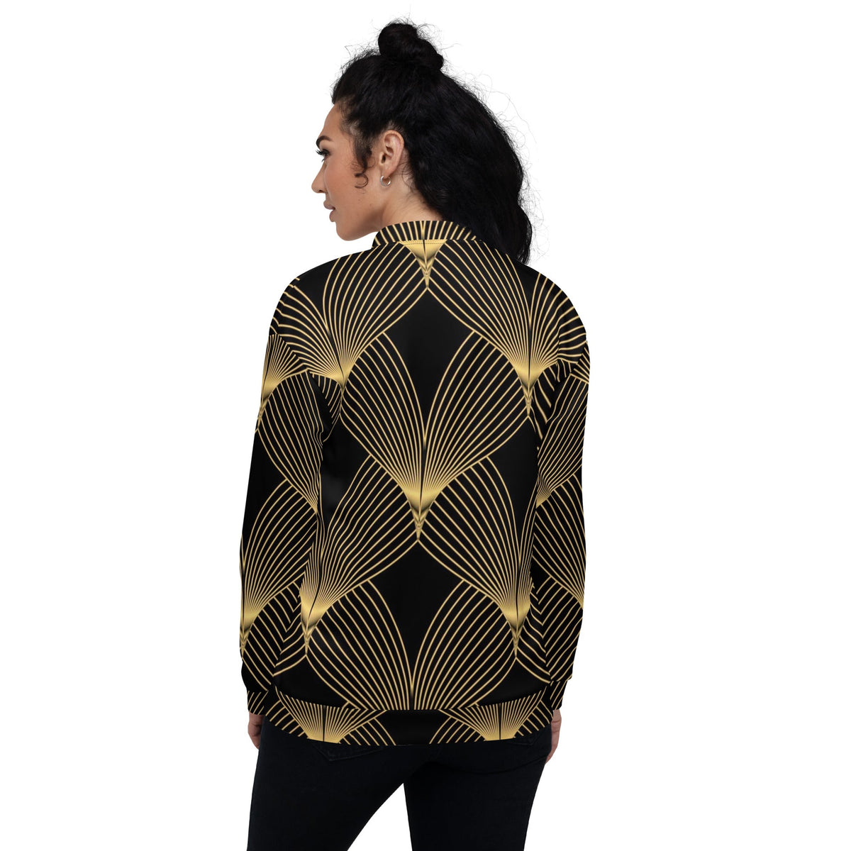 Front Deco Art Signature Unisex Bomber Jacket #MzKittyz #NikkiDKatArt