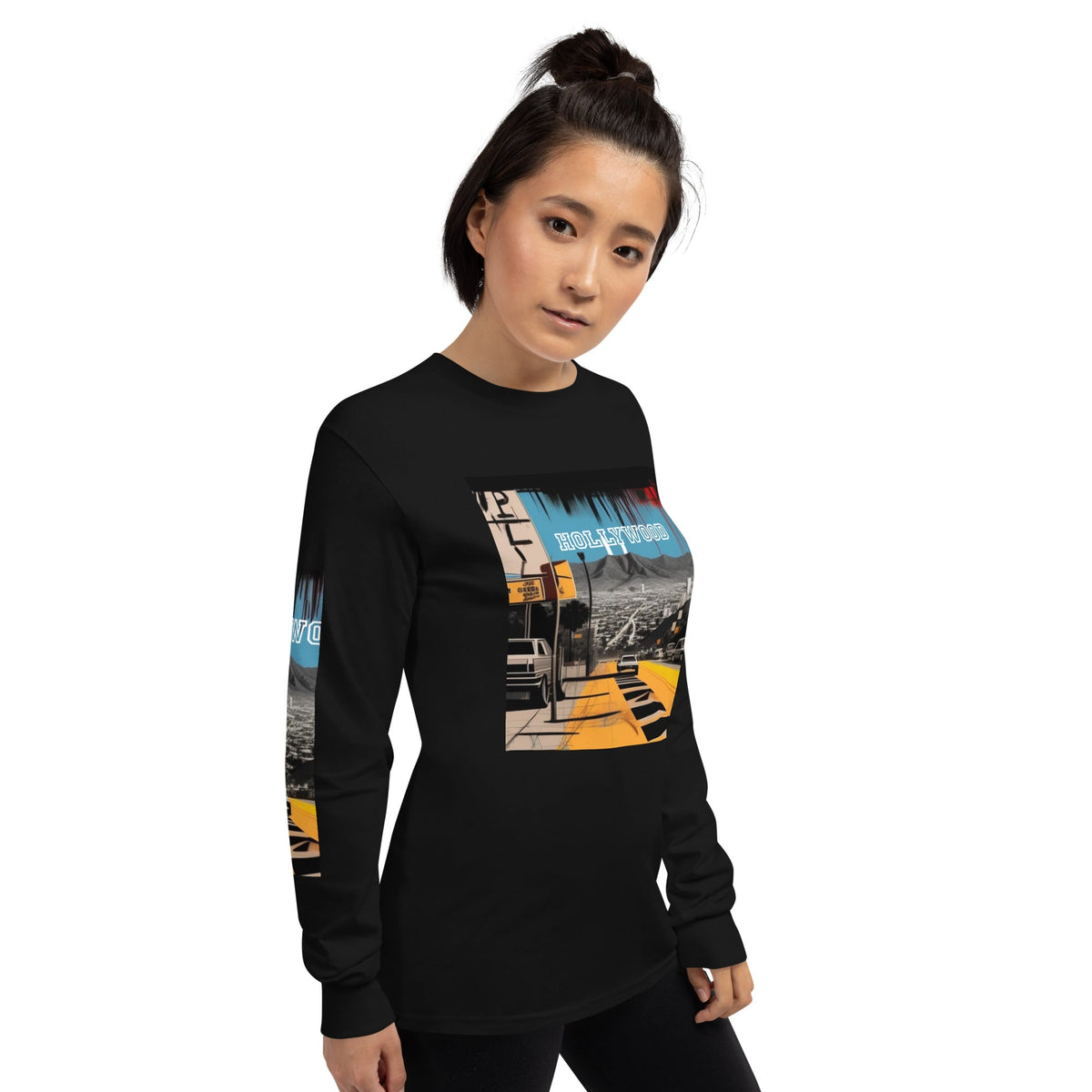 Front Basquiat Hollywood Pop Life Unisex Long Sleeve Shirt Tshirt, LongSleeve #MzKittyz #NikkiDKatArt