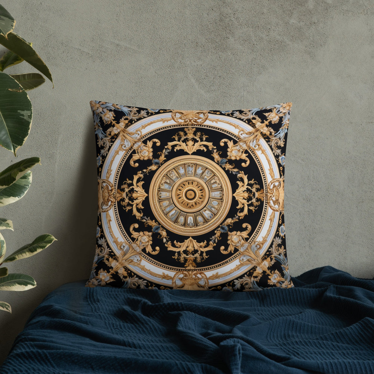 Front Nautical Scarf Design Basic Pillow #MzKittyz #NikkiDKatArt