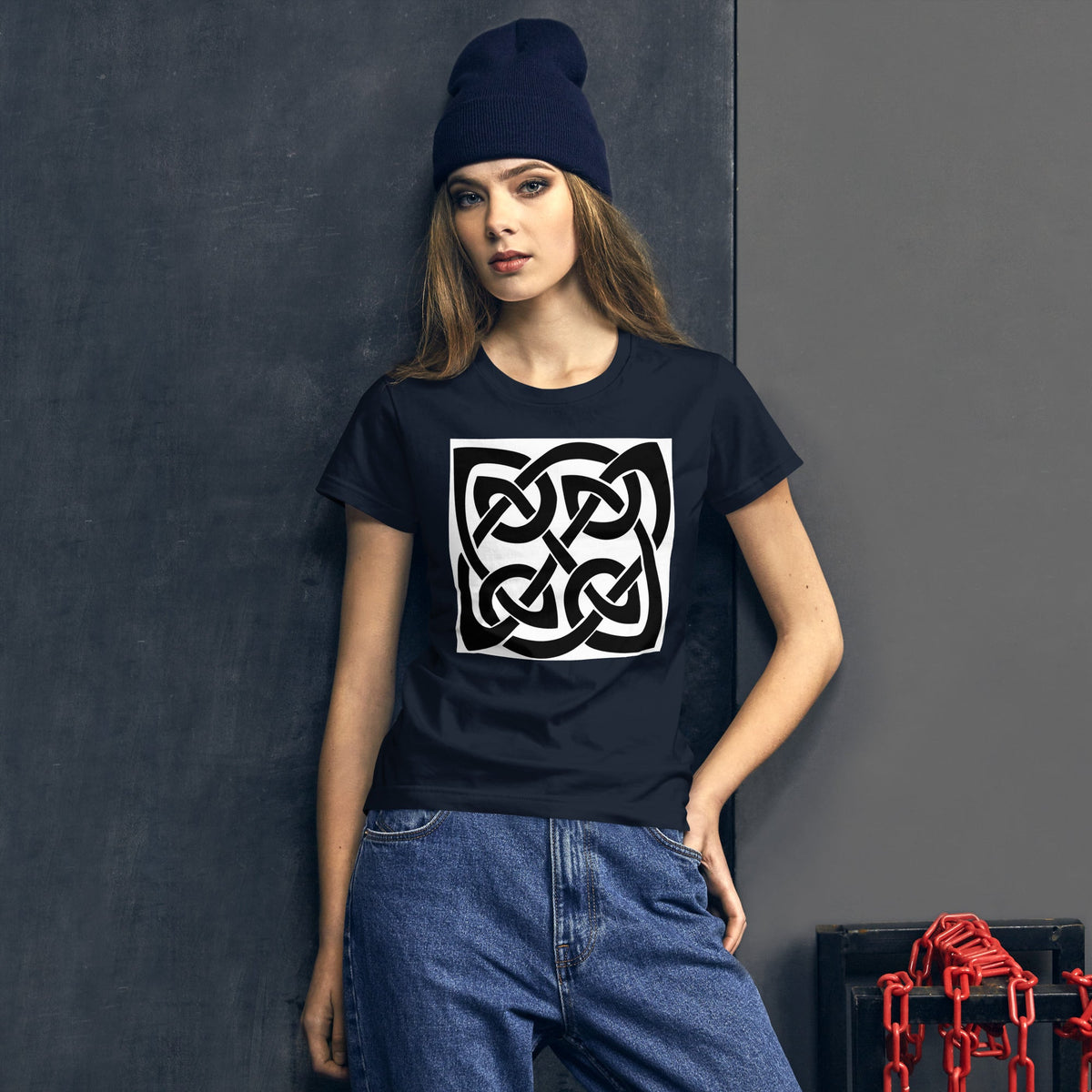 Front Celtic Knot Women's Short Sleeve T-shirt Plus Size up to 2XL Tshirt #MzKittyz #NikkiDKatArt
