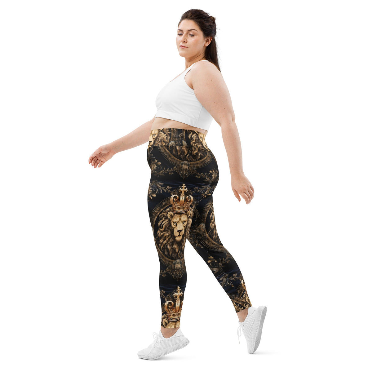 Front Italian Leo All-Over Print Plus Size Leggings Leggings #MzKittyz #NikkiDKatArt