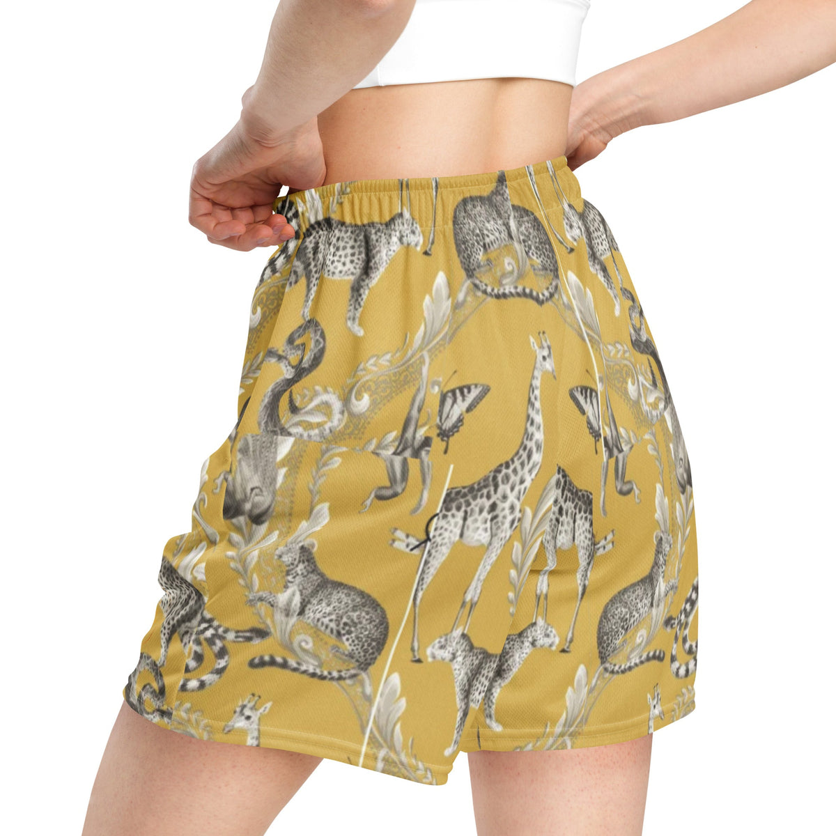 Front Animal Farm Signature Unisex mesh shorts Plus Size up to 6XL #MzKittyz #NikkiDKatArt