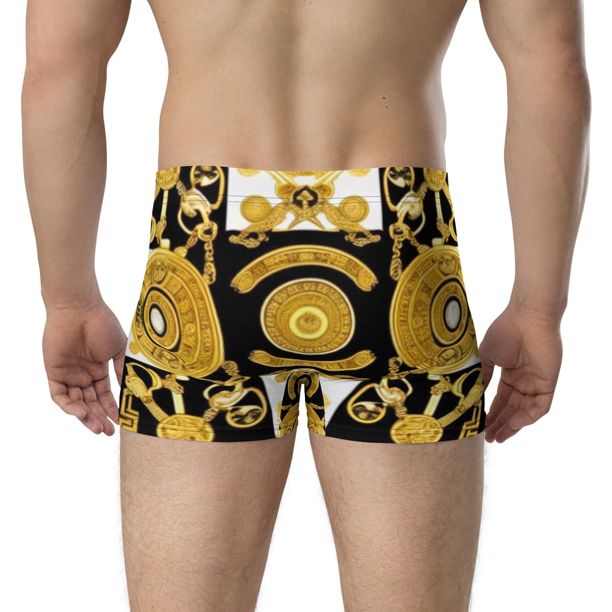 Front Gold & Black Coin Signature Scarf Design Boxer Briefs Briefs #MzKittyz #NikkiDKatArt
