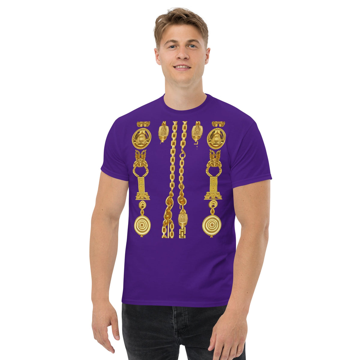 Front Gold Coin Chains Signature Scarf Men's classic tee Tshirt #MzKittyz #NikkiDKatArt
