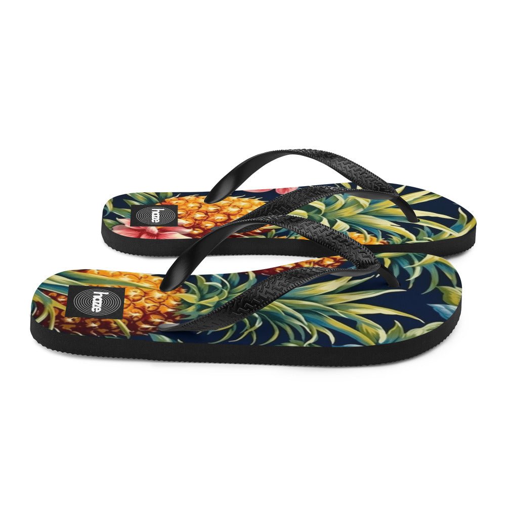 Front Pineapple Passion Pop Flip-Flops Flip Flops #MzKittyz #NikkiDKatArt