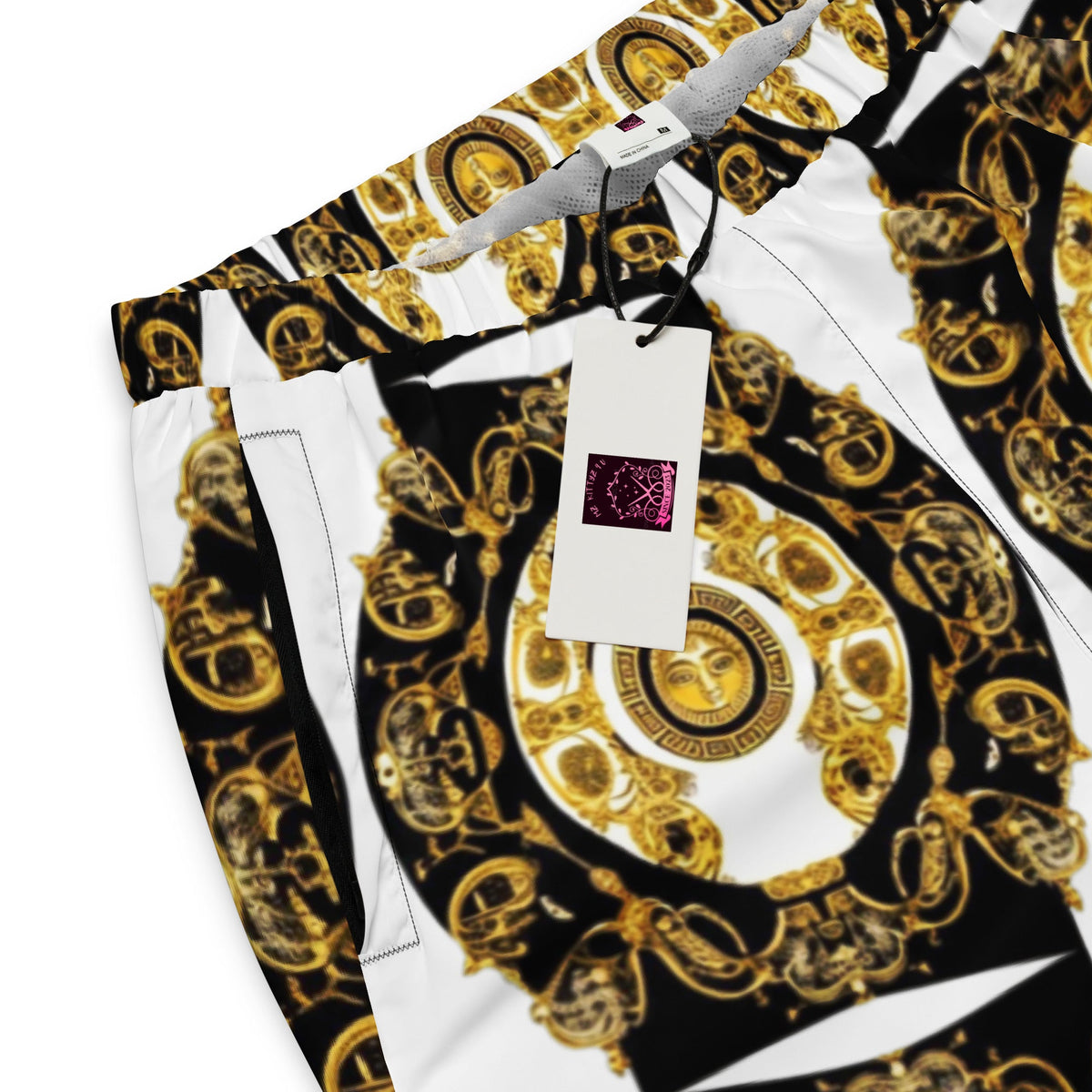 Front Gold Coinage Baroque Style Unisex track pants Track Pants #MzKittyz #NikkiDKatArt