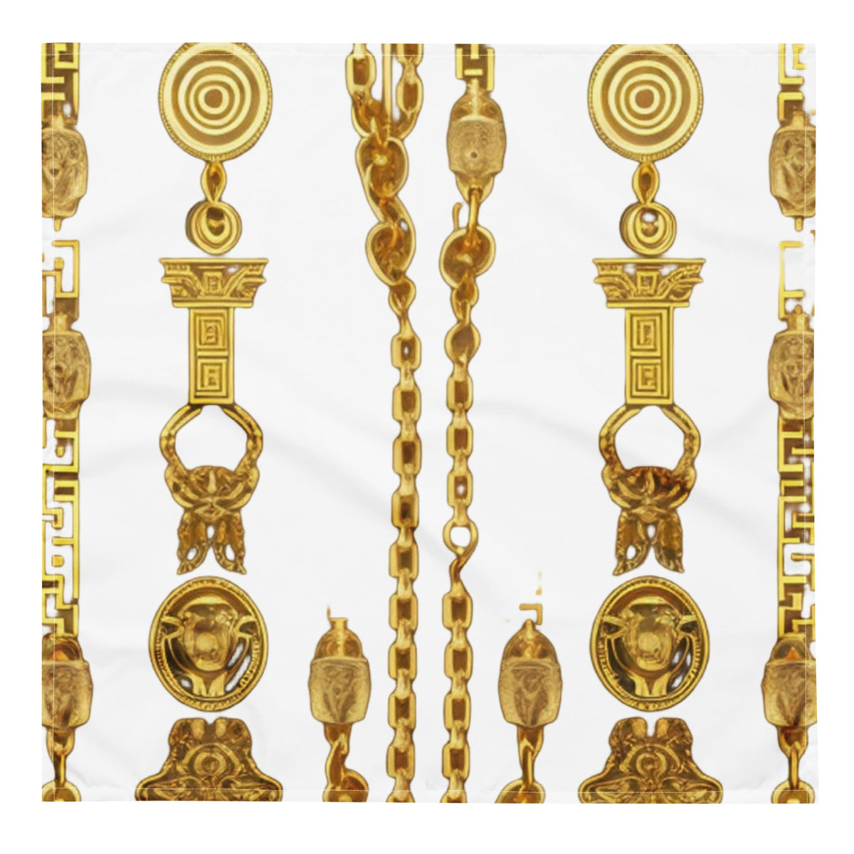 Front Gold Coin Chains Signature Scarf Design All-over print bandana #MzKittyz #NikkiDKatArt