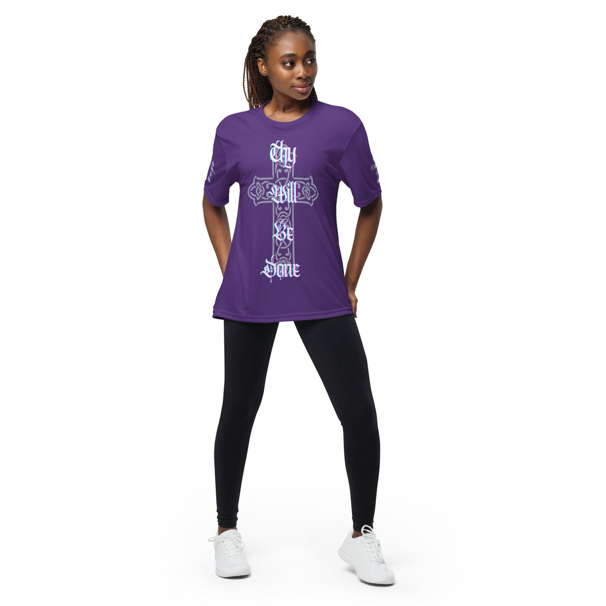 Front 'Thy Will Be Done' Unisex, Moisture wicking, crew neck T-shirt Tshirt, Moisture Wicking #MzKittyz #NikkiDKatArt
