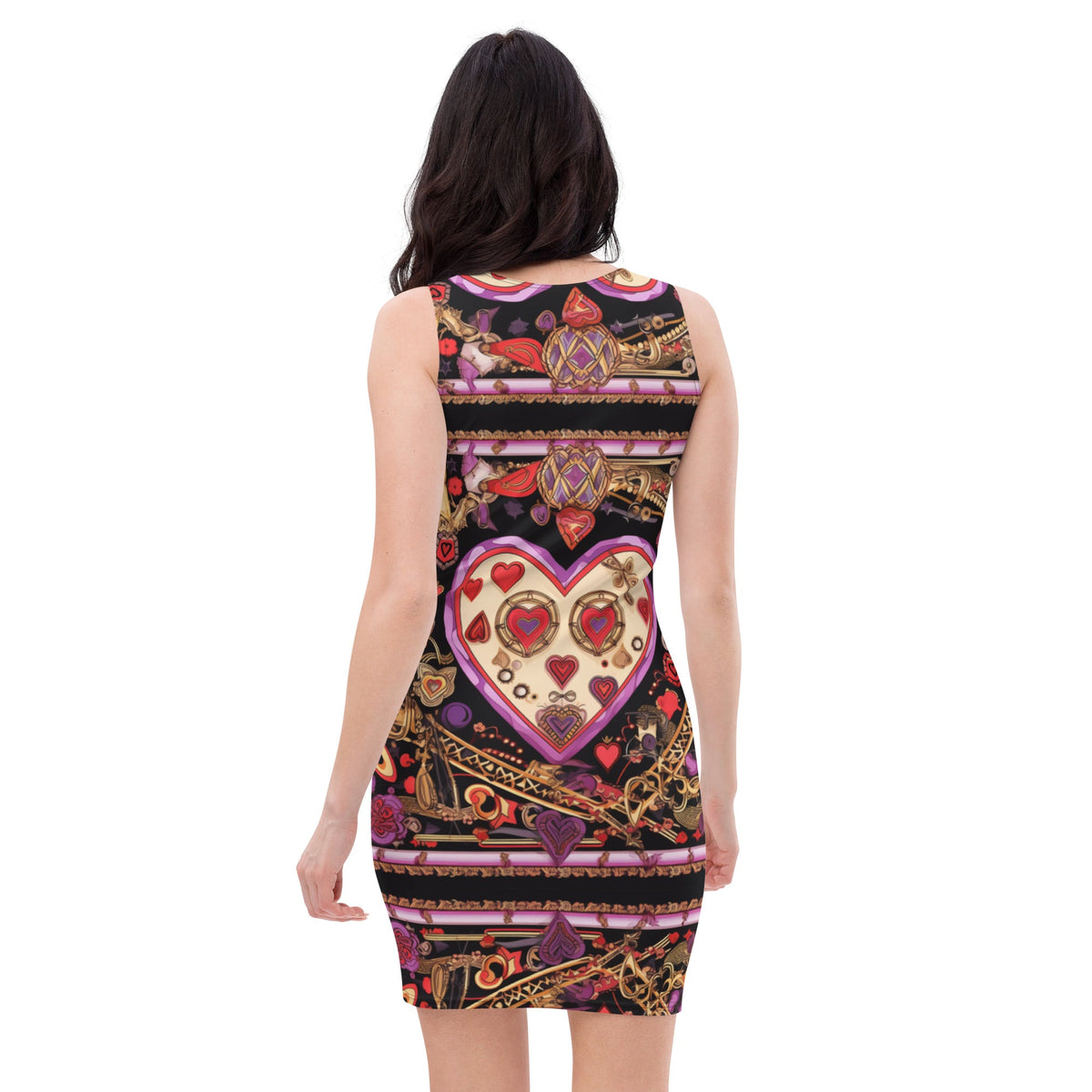 Front Signature Heart Scarf Sublimation Cut & Sew Dress #MzKittyz #NikkiDKatArt