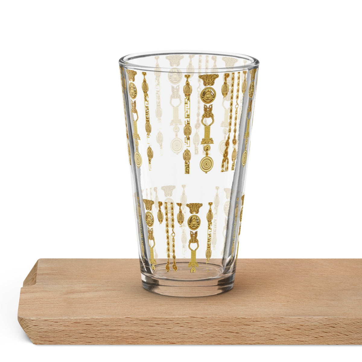 Front Gold Chain Signature Shaker pint glass Glass #MzKittyz #NikkiDKatArt