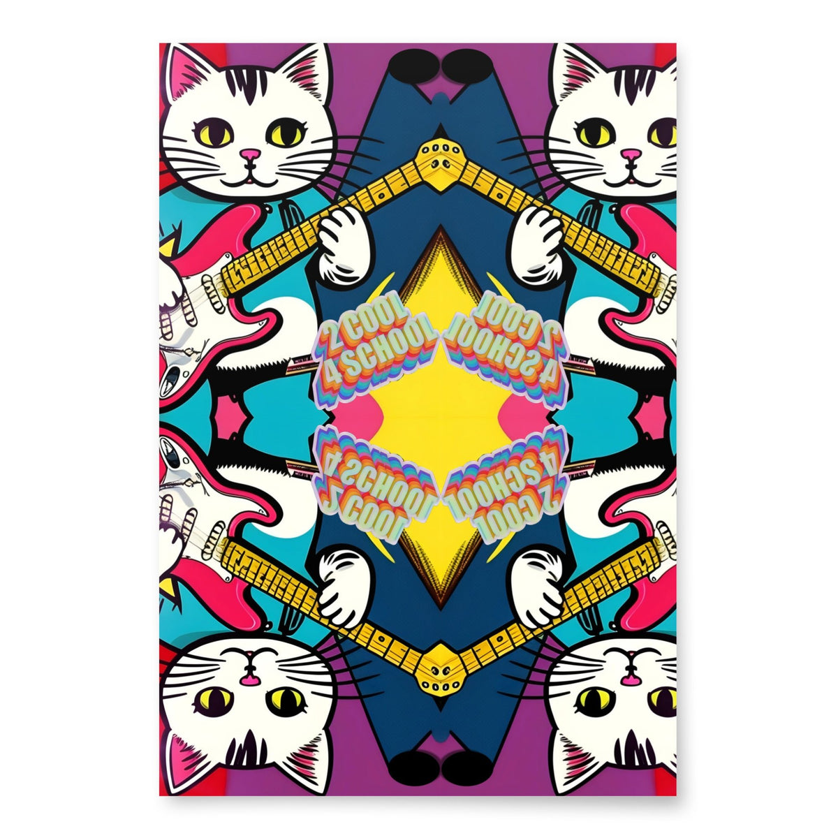 Front Kittyz Rock Band Gift Wrapping paper sheets #MzKittyz #NikkiDKatArt