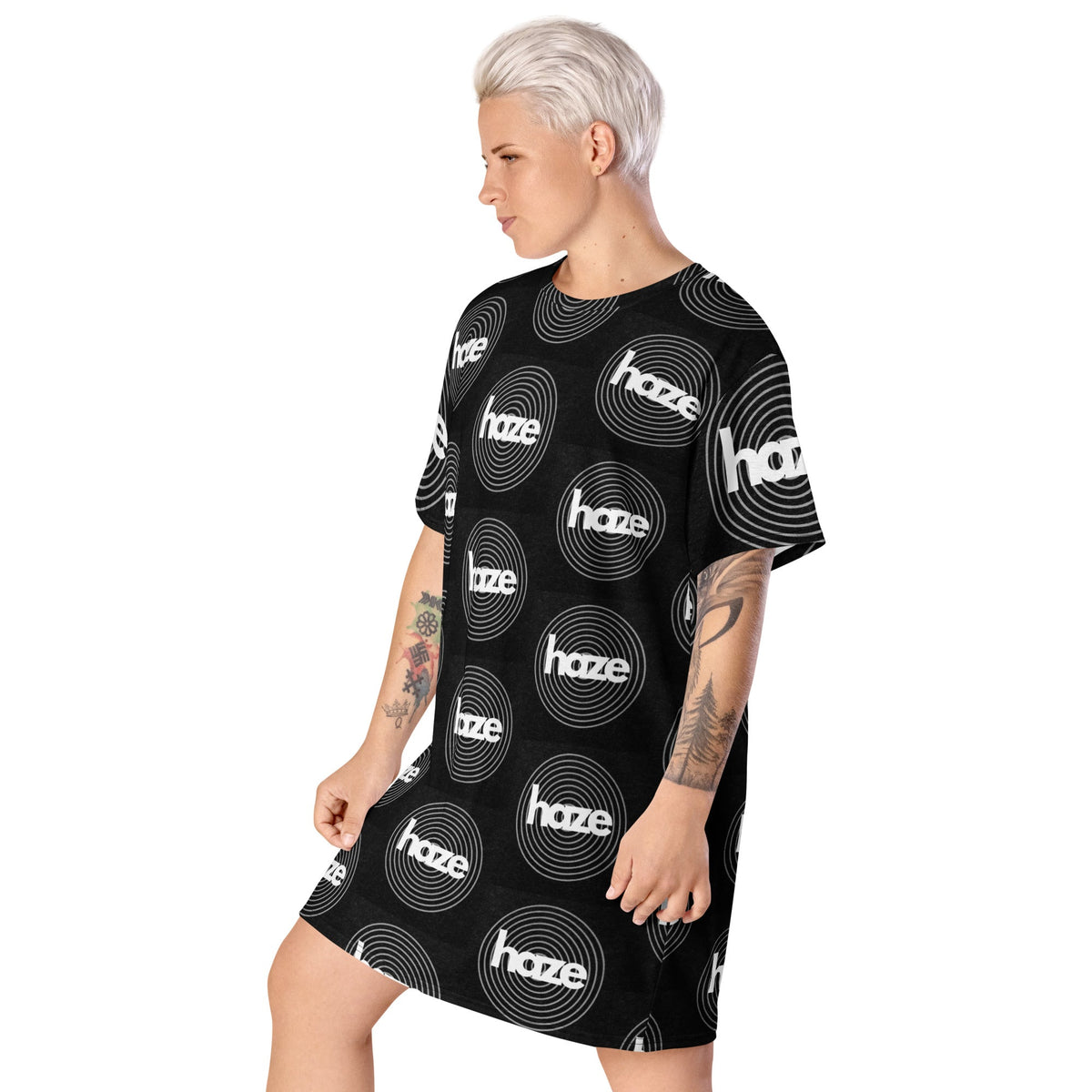 Front haze logo T-shirt dress Tshirt #MzKittyz #NikkiDKatArt
