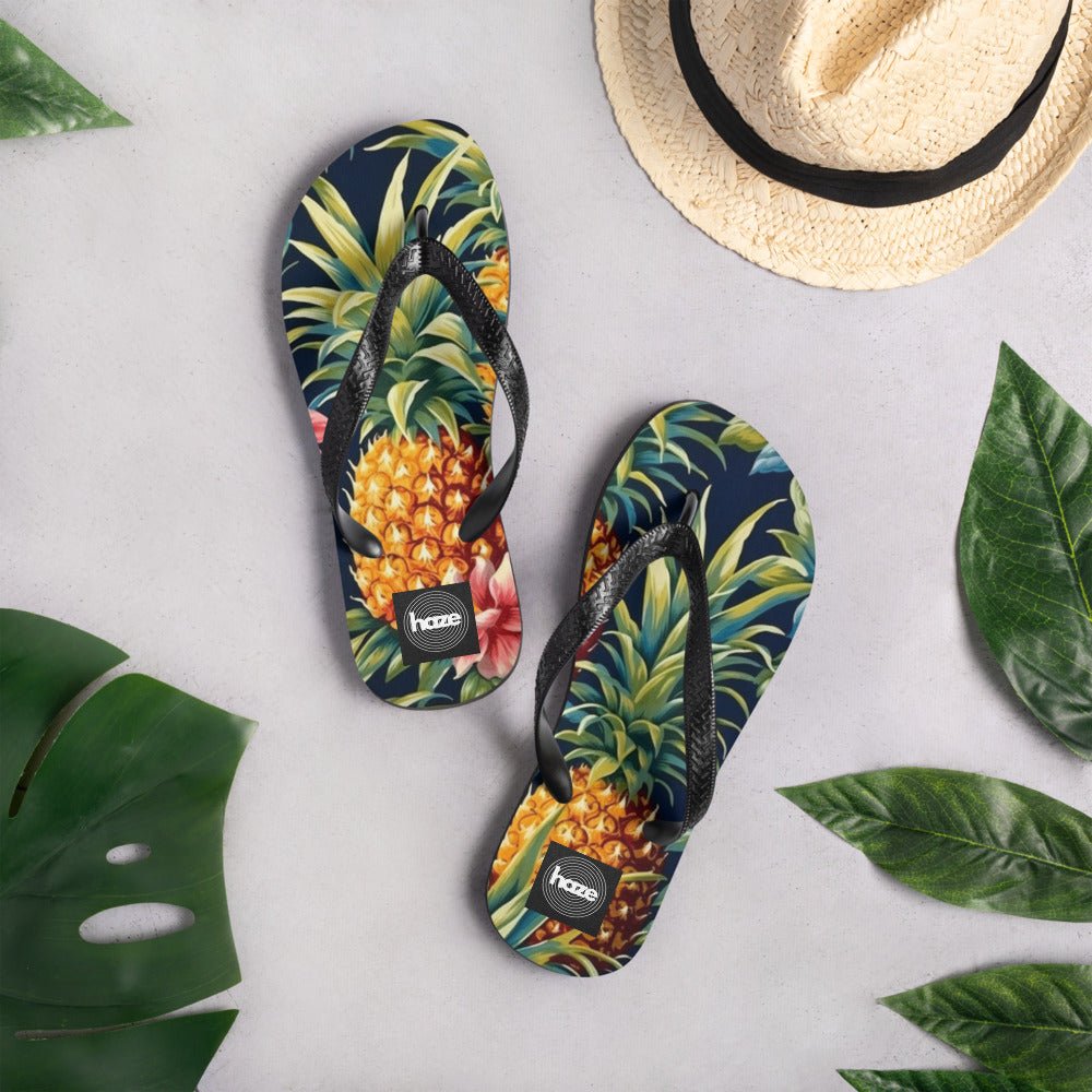 Front Pineapple Passion Pop Flip-Flops Flip Flops #MzKittyz #NikkiDKatArt