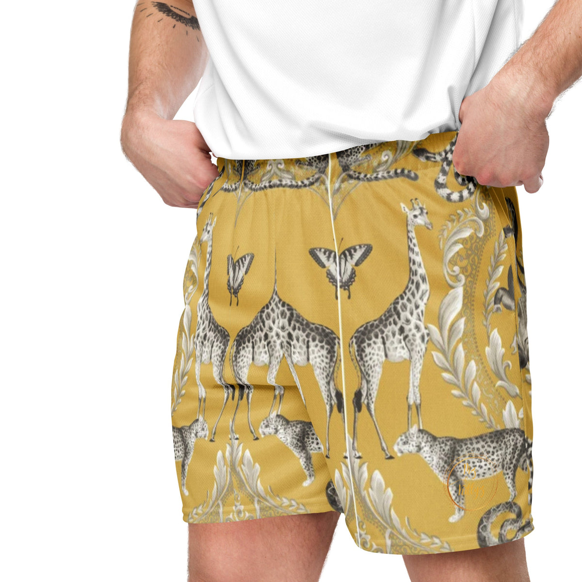 Front Animal Farm Signature Unisex mesh shorts Plus Size up to 6XL #MzKittyz #NikkiDKatArt
