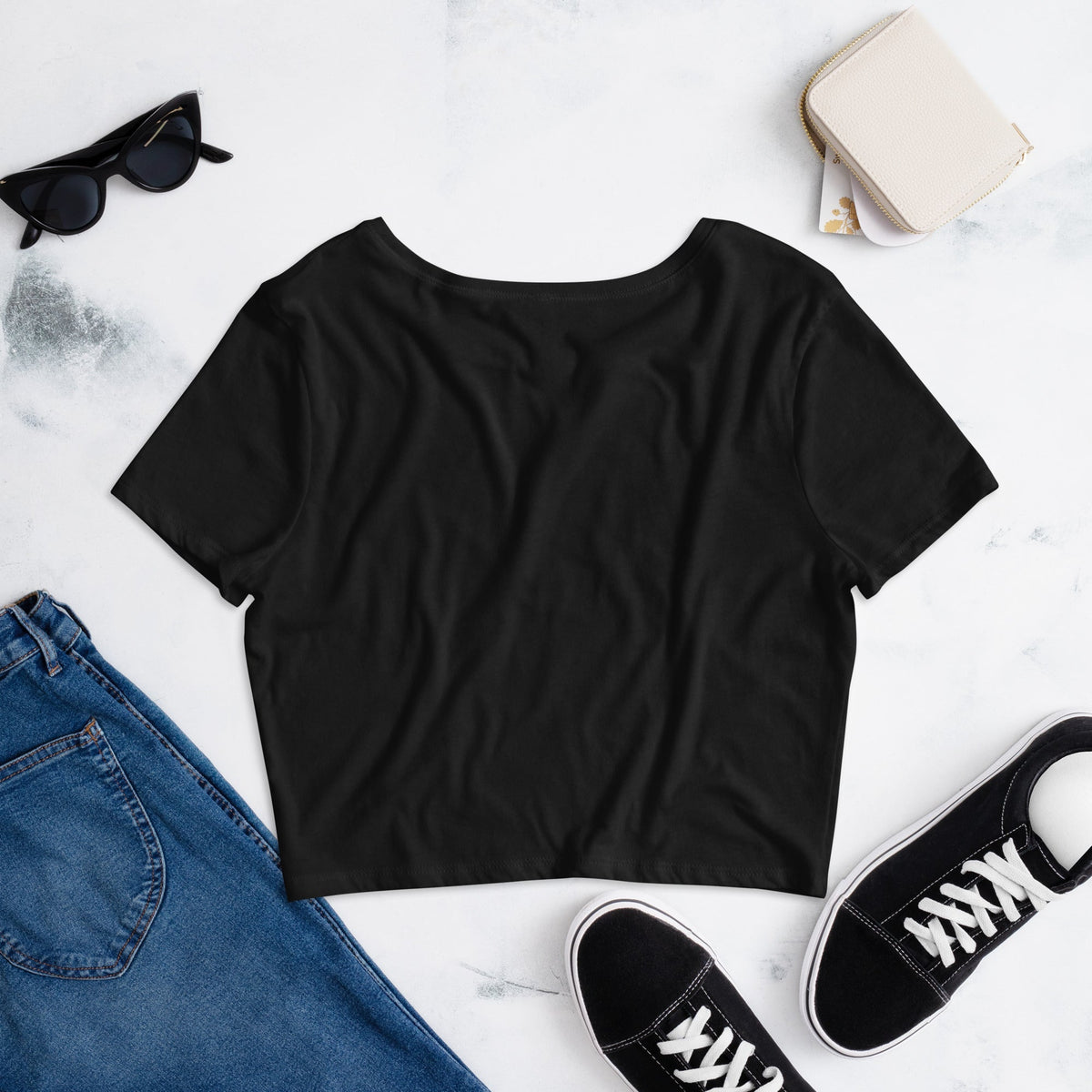 Front Mz Dj Kittyz Pop Life Women’s Crop Tee Crop Top #MzKittyz #NikkiDKatArt