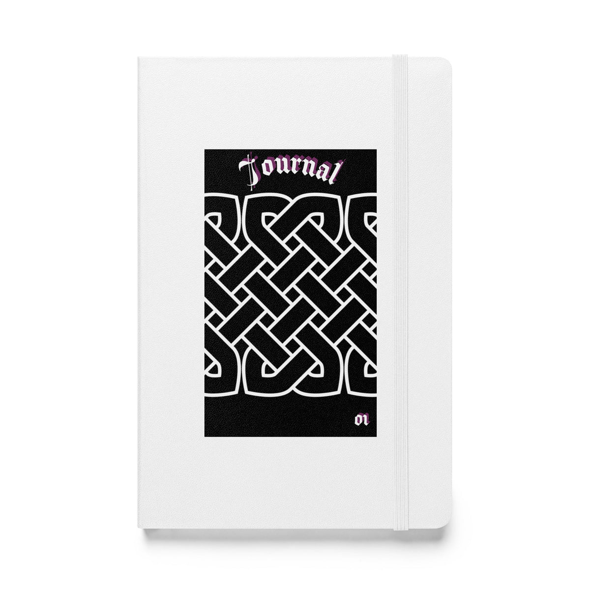 Front Celtic Weave Journal Hardcover bound notebook Black or White Journal #MzKittyz #NikkiDKatArt