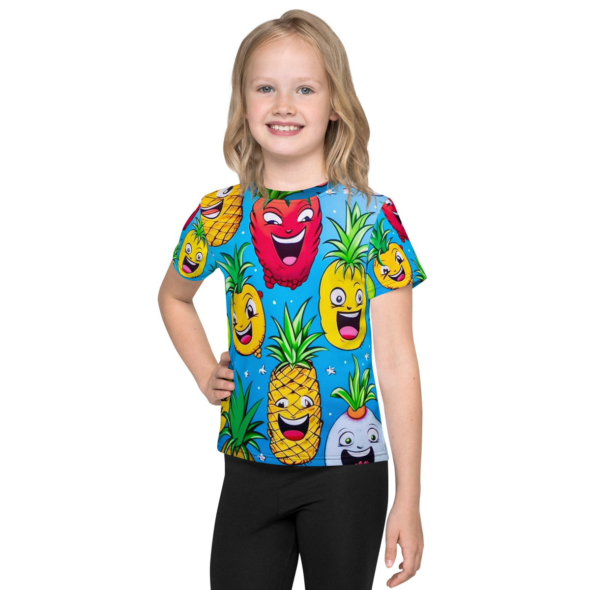 Front U So Funny Pineapple Kids crew neck t-shirt Tshirt, Kids #MzKittyz #NikkiDKatArt