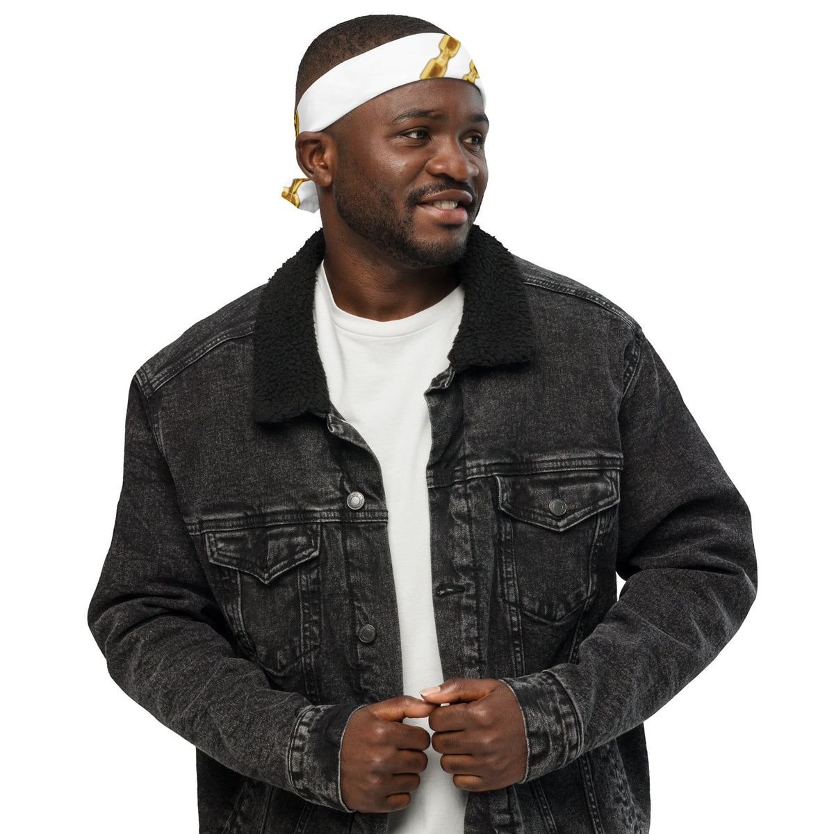 Front Gold Coin Chains Signature Scarf Design All-over print bandana #MzKittyz #NikkiDKatArt
