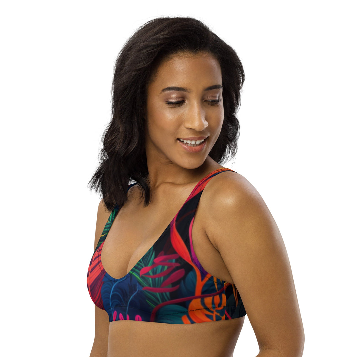 Front Nx Jungle Recycled padded bikini top #MzKittyz #NikkiDKatArt