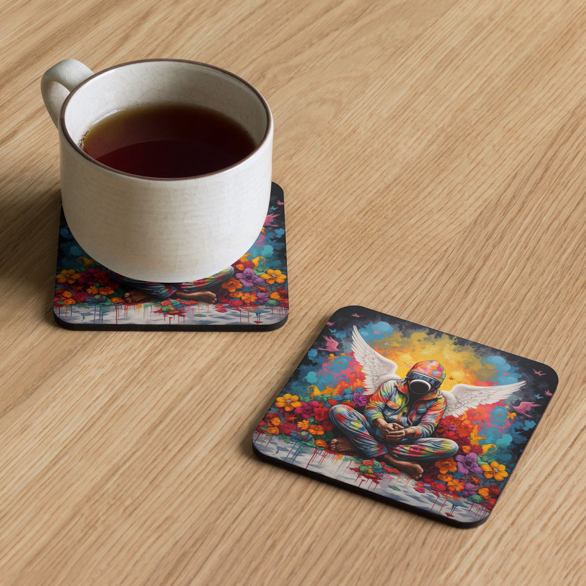 Front Future Angel Pop Art Cork-back Coaster Coaster #MzKittyz #NikkiDKatArt