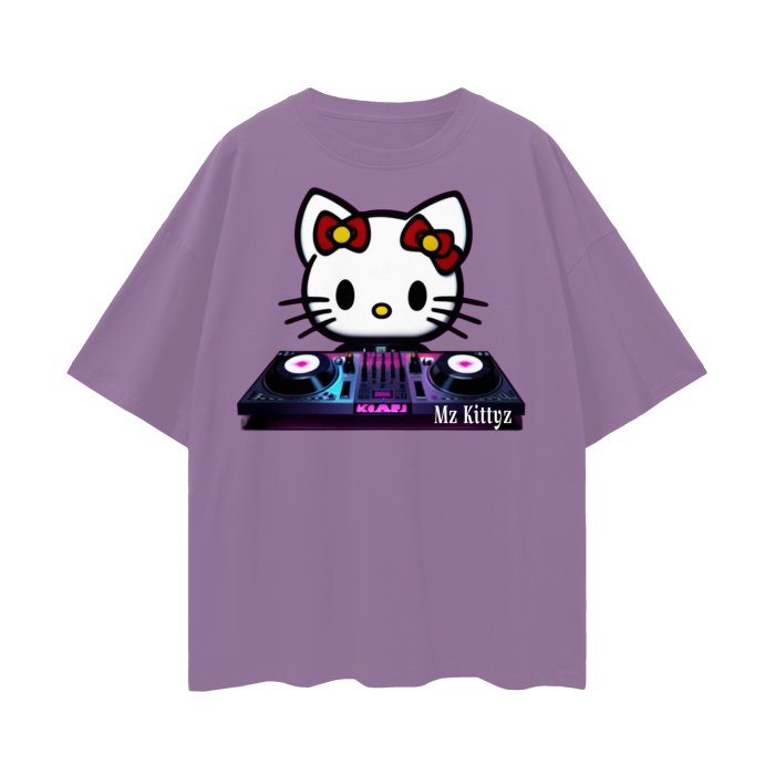 Front Streetwear Unisex 100% Cotton Loose Basic Tee #MzKittyz #NikkiDKatArt