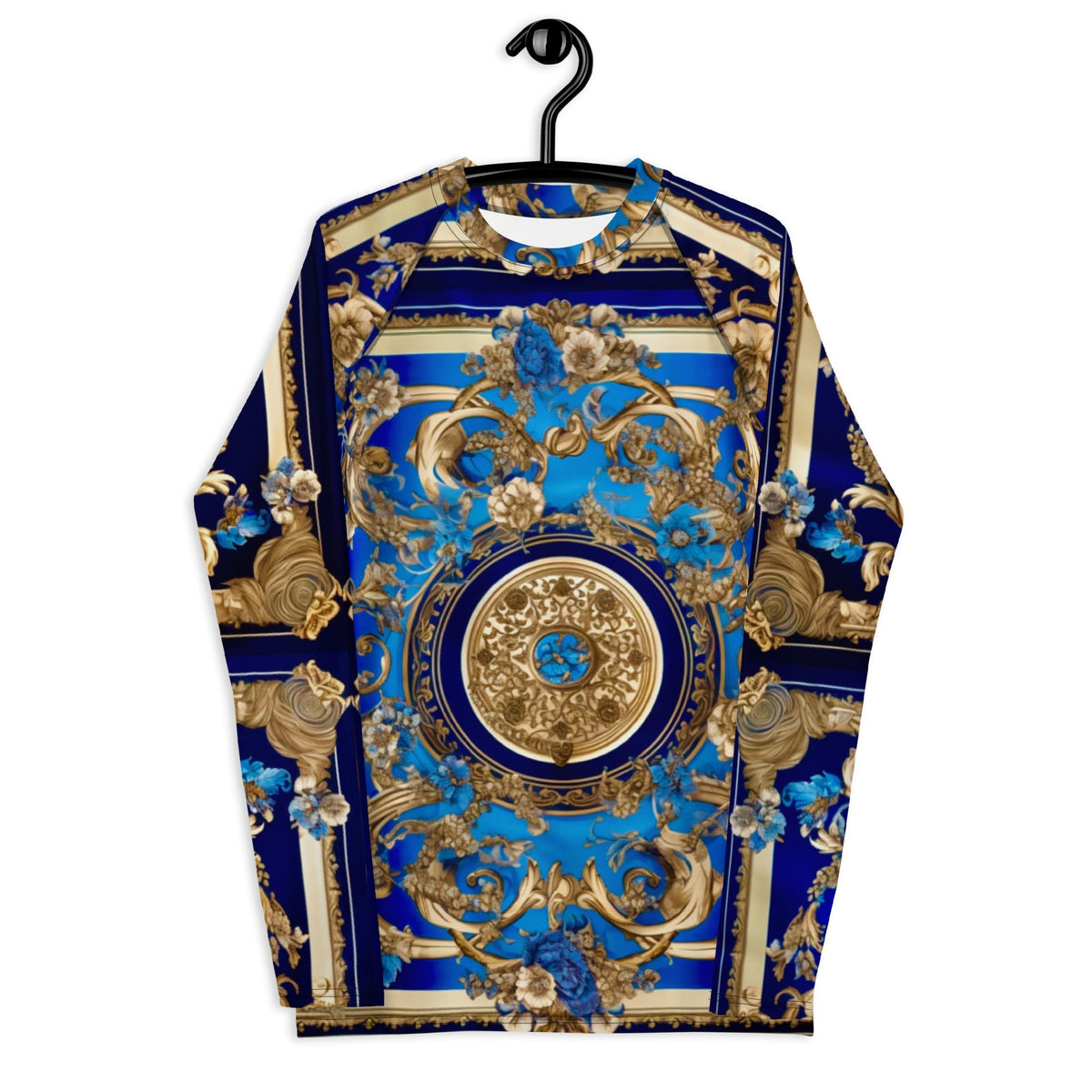 Front Signature Line Miami Bleu Men's Rash Guard Moisture-wicking #MzKittyz #NikkiDKatArt