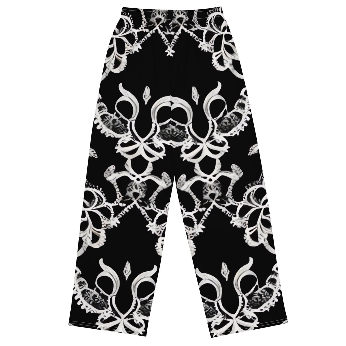 Front Lacie Lace Florentino Unisex wide-leg pants Wide Legged Pant #MzKittyz #NikkiDKatArt