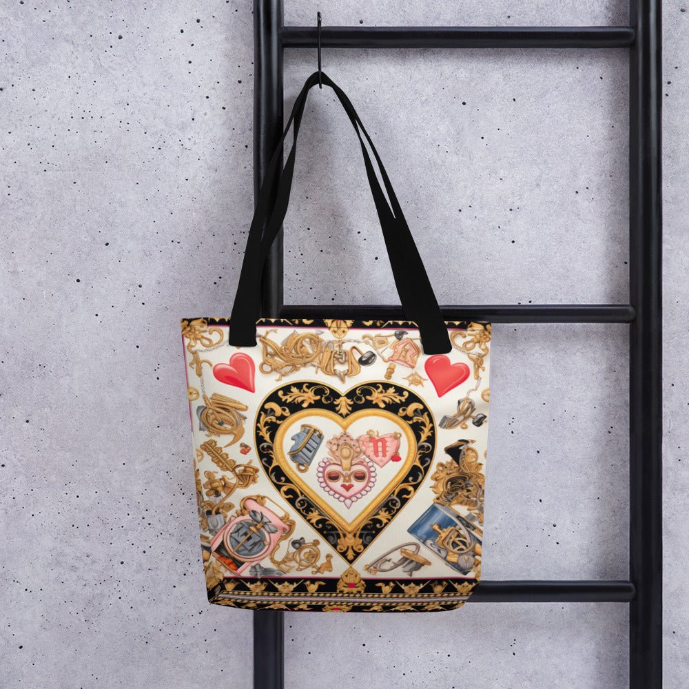 Front Heart Scarf Signature Tote bag Tote #MzKittyz #NikkiDKatArt