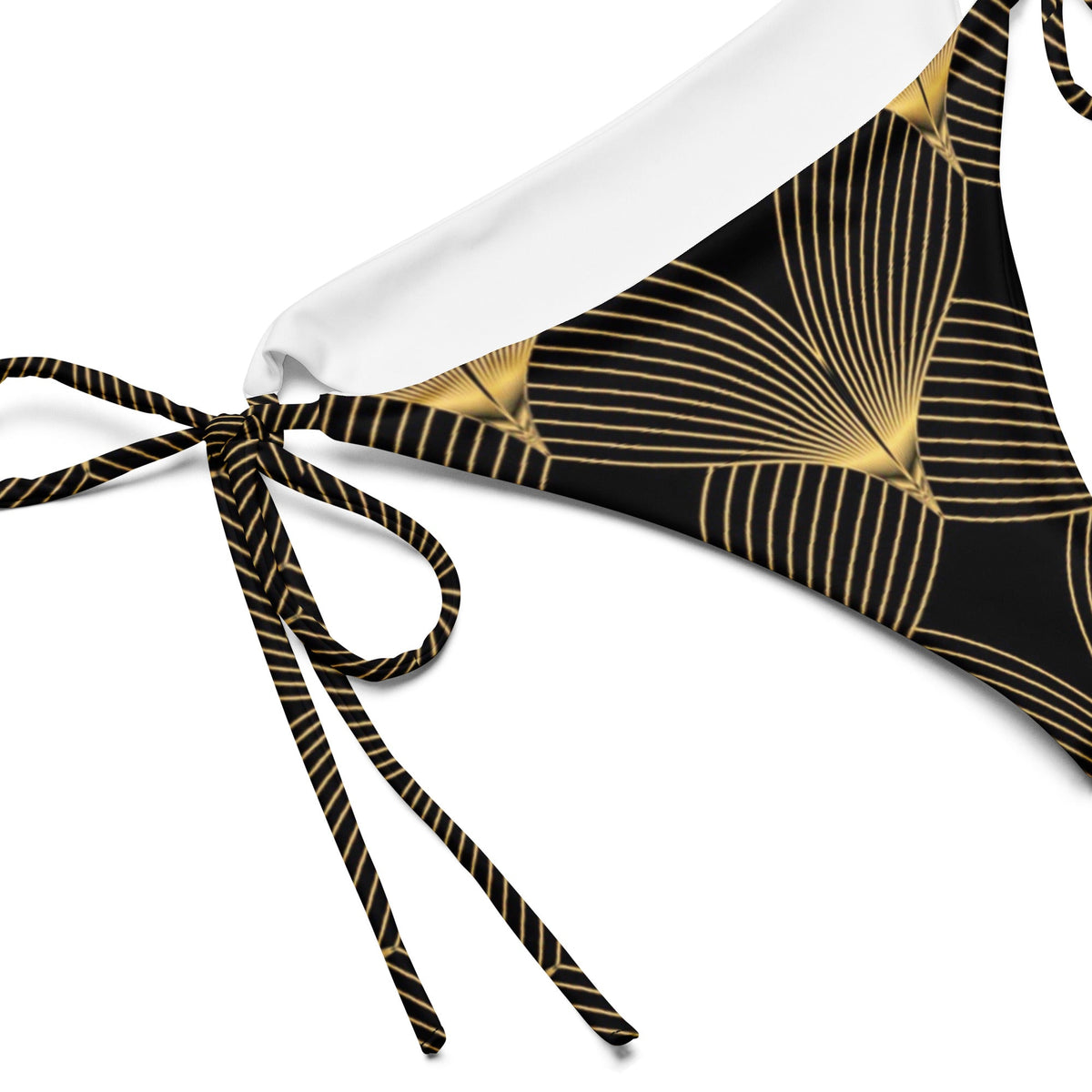 Front Deco Art Signature recycled string bikini bottom #MzKittyz #NikkiDKatArt