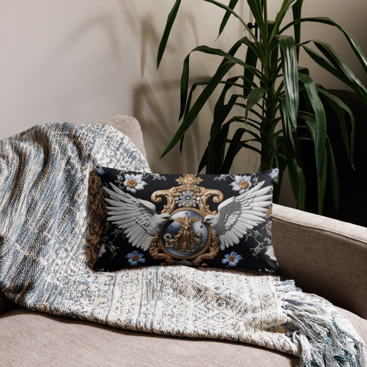 Front Dove Love Premium Pillow | 3 sizes #MzKittyz #NikkiDKatArt