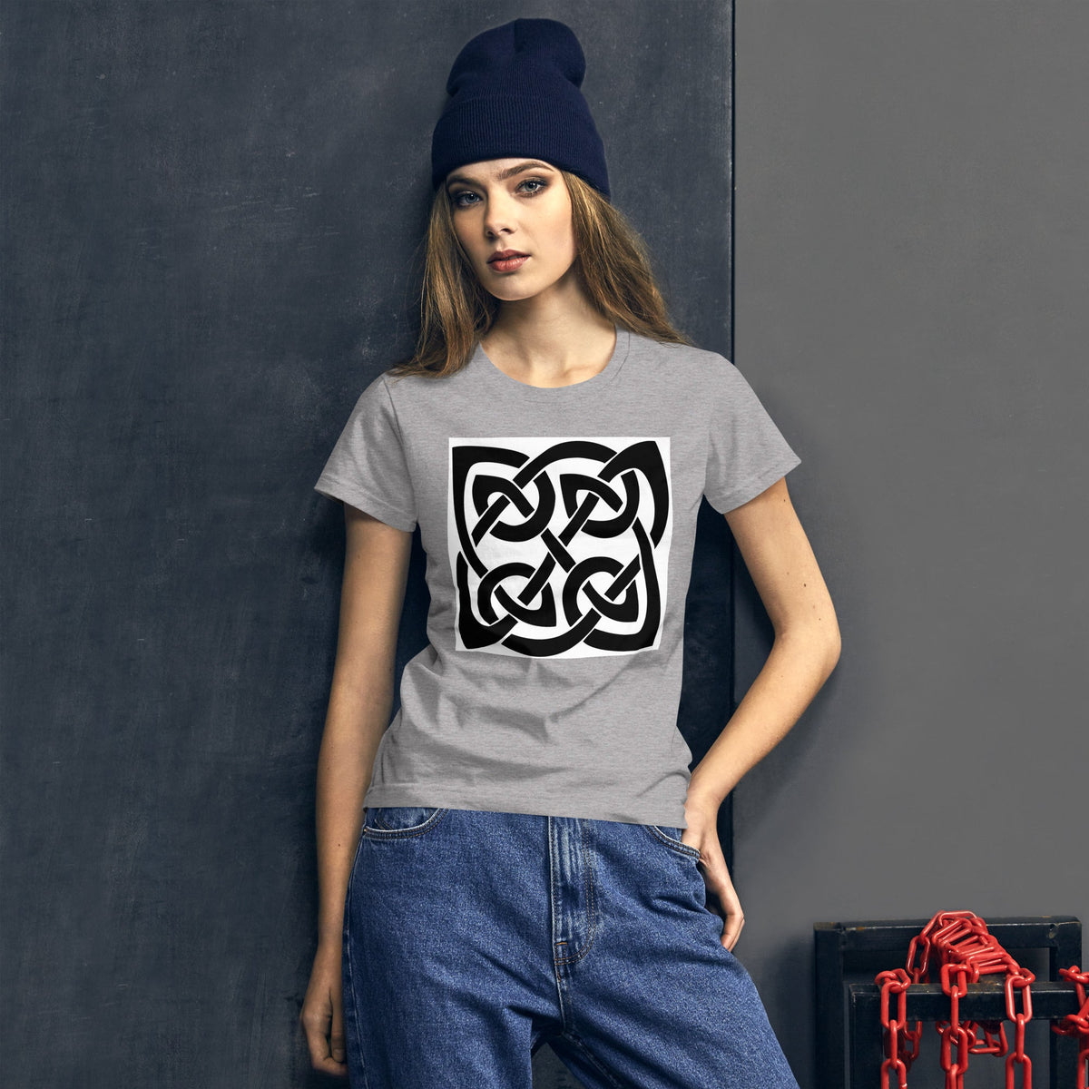 Front Celtic Knot Women's Short Sleeve T-shirt Plus Size up to 2XL Tshirt #MzKittyz #NikkiDKatArt