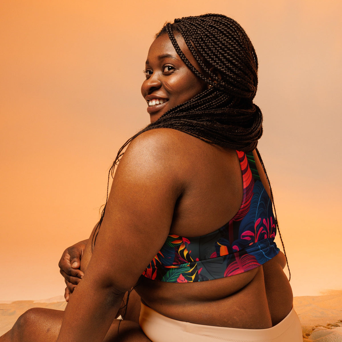 Front Nx Jungle Longline sports bra #MzKittyz #NikkiDKatArt